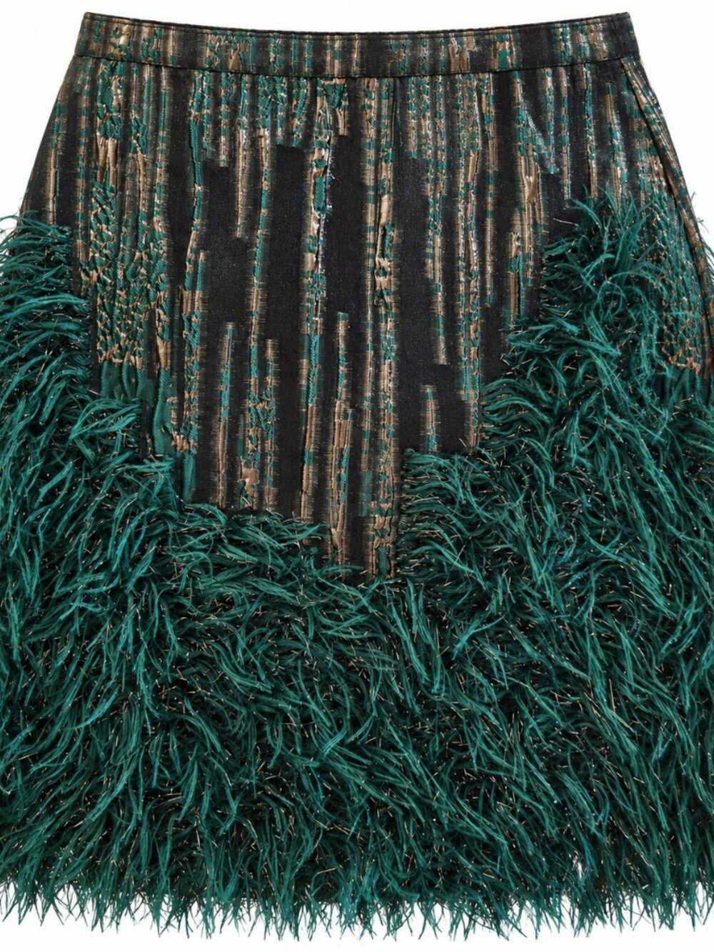 NWT Anthropologie Maeve Jessa Feathered Metallic Mini Skirt Size 2 Holiday